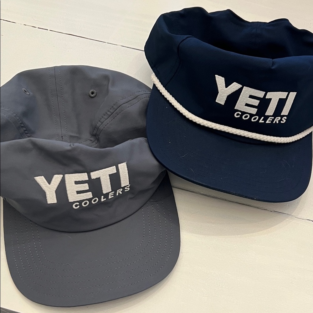 Yeti Gray and Navy Caps